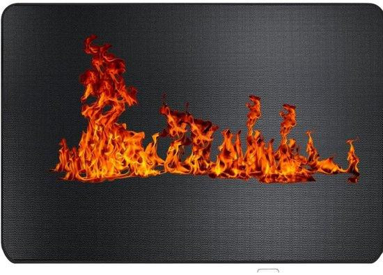 Zwarte waterdichte en opvouwbare grillmat met drielaagse hitteschermlaag van glasvezel