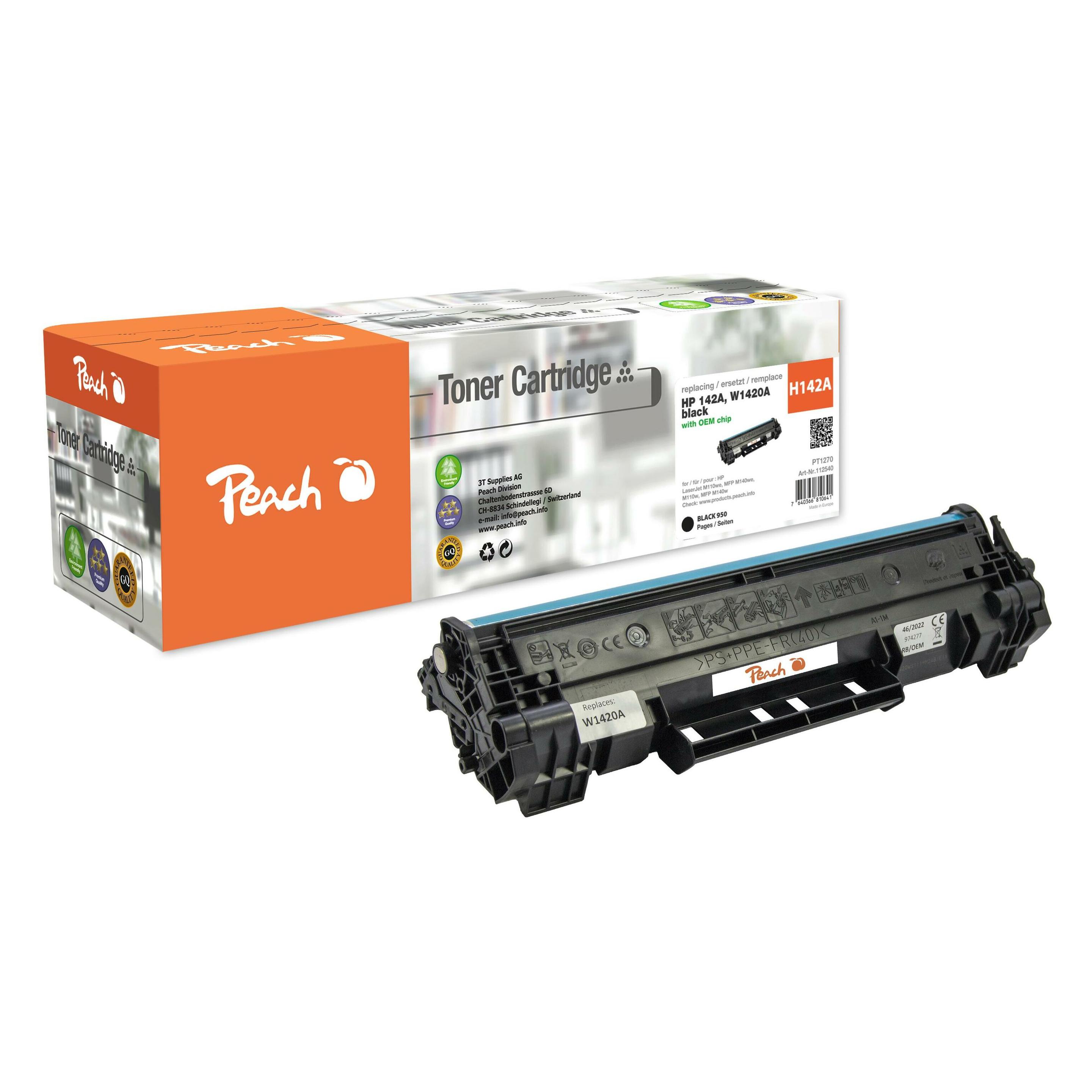Peach Toner HP LJ W1420A Black (BK) (0F112540)