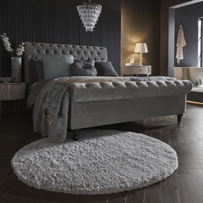 Hochflor-Teppich FLAIR RUGS "Feather", grau, H:40mm Ø:133cm, Kunstfaser, Teppiche