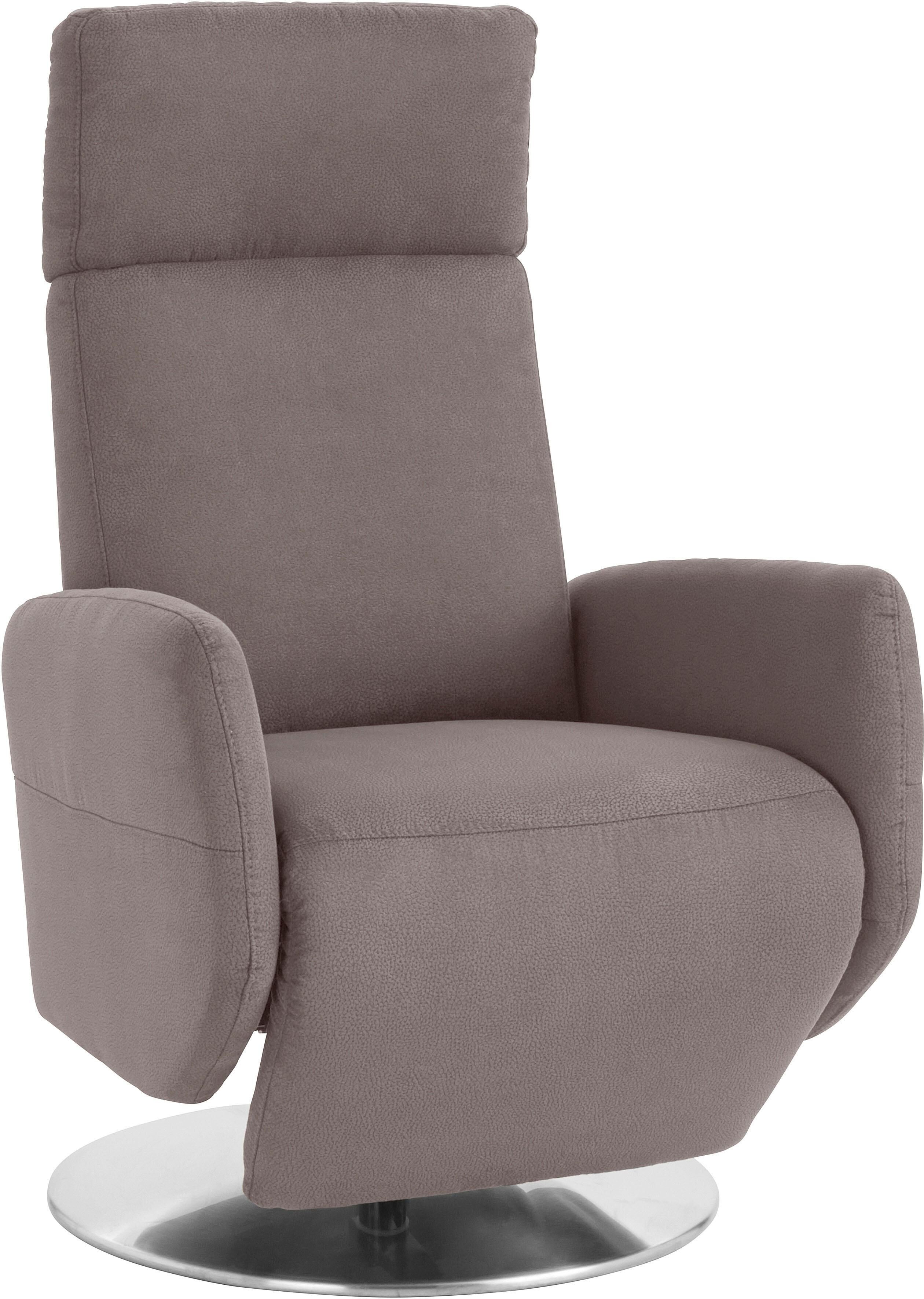 TV-Sessel SIT & MORE "Kobra mit Kopfteilverstellung, Drehfunktion & manueller Relaxfunktion", grau (steel), B:71cm H:113cm T:82cm, 100% Polyester, Sessel, TV-Sessel, Ergonomie M: manuelle Fussstütze & Rückenlehne steel Luxus-Microfaser Vintageoptik, Ergon