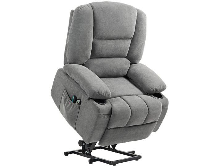 Homcom Fernsehsessel mit Aufstehhilfe Elektrisch Relaxsessel mit Liegefunktion, Dunkelgrau, Textil, 90x102x97 cm, Wohnzimmer, Sessel, Fernsehsessel
