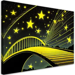 WANDBILD sterne brücke abstrakt neon