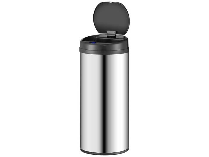 MÜLLEIMER rund 50L silber mit Sensor