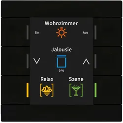 MDT BE-TAS8606.02 KNX Taster Smart 86 mit Farbdisplay, Kunststoff, Schwarz matt BETAS860602