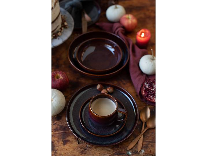 Kaffeeservice Jungle 12-teilig 38 x 38 x 37cm Multicolor/Rotbraun