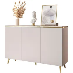 KOMMODE AURORA 3D Kaschmir mit schräge Goldchrom Fuße