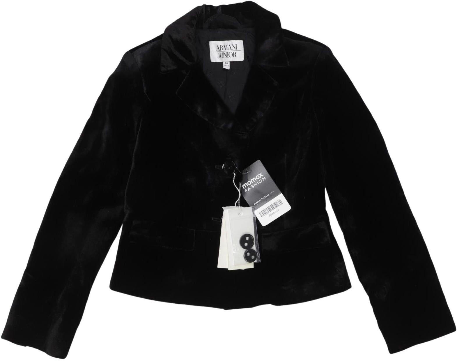 Giorgio Armani Junior Jungen Jacke oder Mantel, Schwarz, Gr. EU 128, Viskose / Seide - Second Hand
