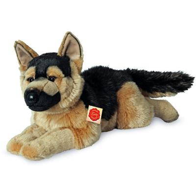 Kuscheltier TEDDY HERMANN "Schäferhund liegend, 60 cm", braun (braun, schwarz), Plüschfiguren, KinderL:60cm, Plüsch, Kuscheltier, zum Teil aus recyceltem Material, L:60cm
