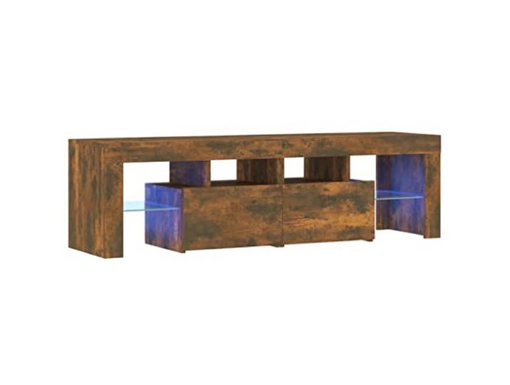 vidaXL TV-Schrank mit LED-Leuchten Räuchereiche 140x36,5x40 cm