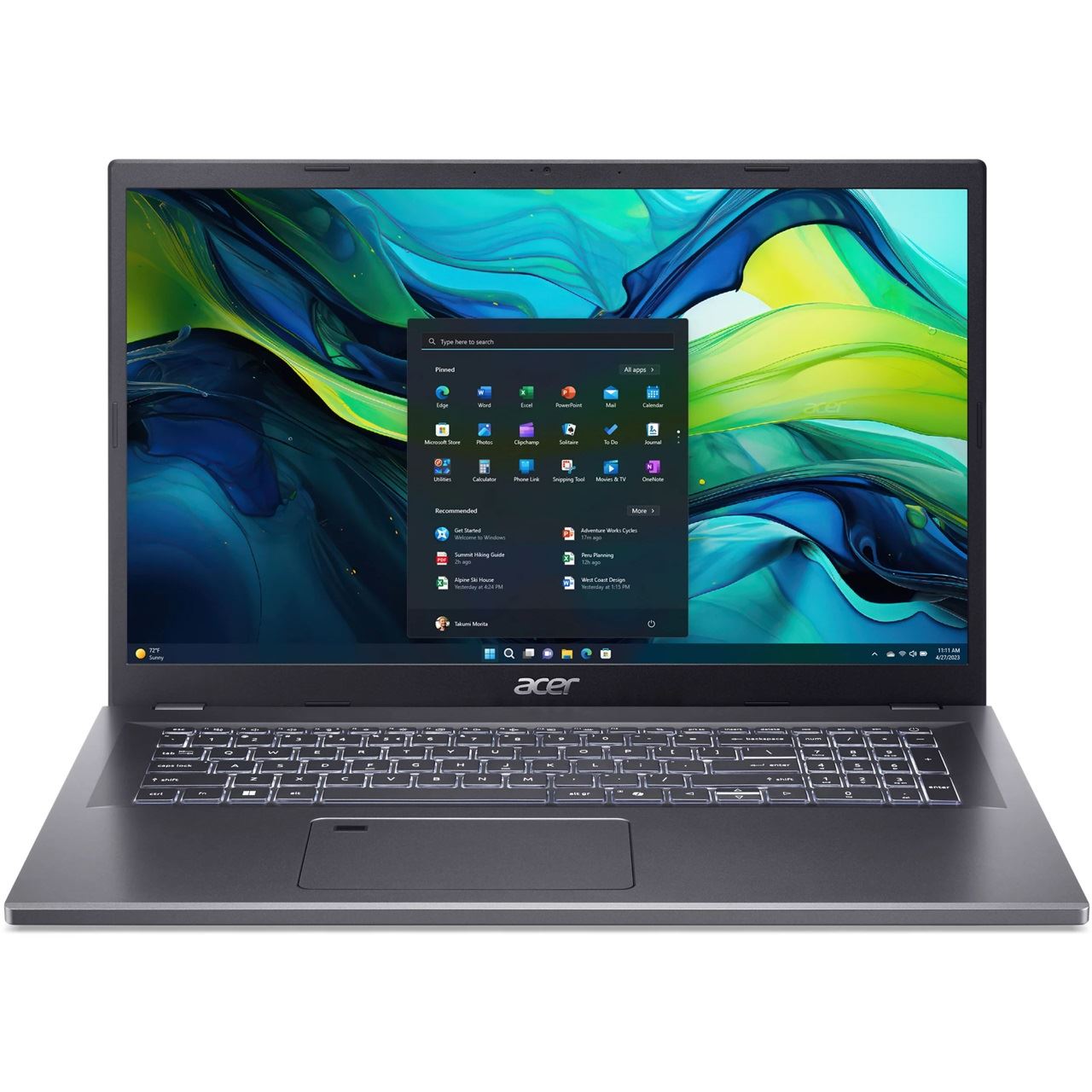 17.3" (43,94cm) acer Aspire 17 Laptop 43,9 cm (17,3 Zoll), 16 GB RAM, 1 TB SSD, Intel CoreÖ 7 150U