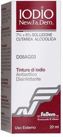 NEW FA DEM  Srl Iodio Soluzione Cutanea Alcoolica 20ml - Antisettici e Disinfettanti