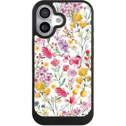 Nivocase Hülle für Apple iPhone 17 Handyhülle NIVOcore Case Schwarz Blumen Frühling Muster (Apple iPhone 17), Smartphone Hülle, Schwarz