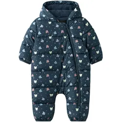 NAME IT Steppoverall mit Kapuze Schleifen, blau | mehrfarbig, 62