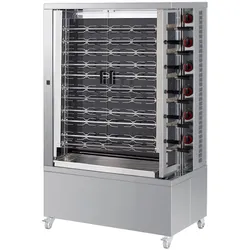 Vitrokeramik hähnchengrill 11 schwerter = 55/66 hühner - 1100x610x1760 mm - 25200 W 400/3V - 53554066 Eurast