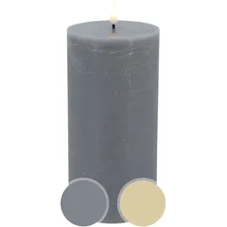 Candela Lights »Slim Basic« LED-Stumpenkerze Echtwachs Rustic 10x15 cm / grey rustic