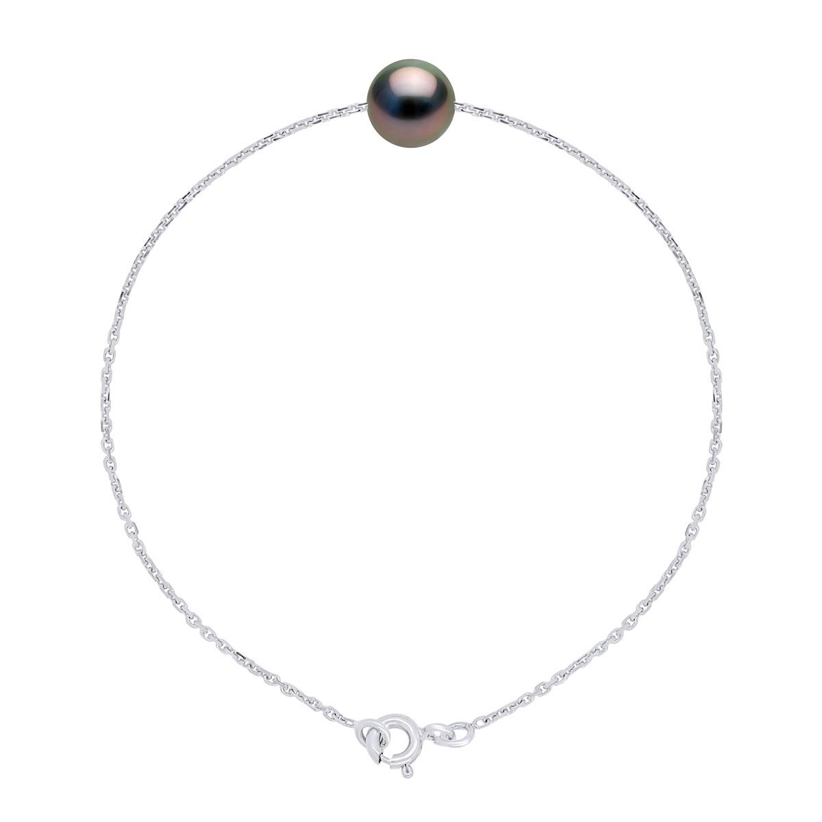 Armband echte Tahiti-Zuchtperle, rund, 8–9 mm