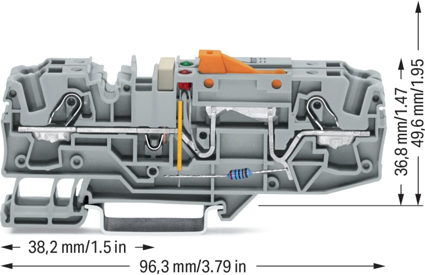 WAGO Erdleiter-Trennklemme 230V grau 6mm² 2006-1671/1000-851)