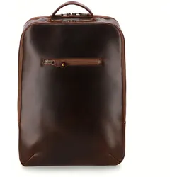 Buckle & Seam Leder Rucksack Leon - Braun / Blau Koffer24