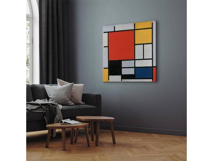 Toile Composition des couleurs Feutre Noir/Noir 80 x 80cm