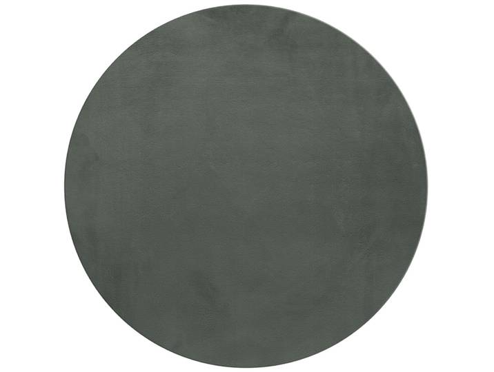 Tapis rond fausse fourrure toucher doux vert 120x120cm