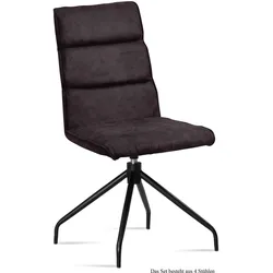 ESSZIMMERSTUHL drehbar (4er-Set) Domini 47x92x60 Schwarz/Espresso