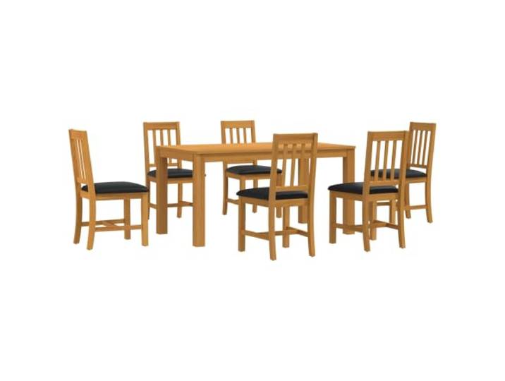 Makastle Essgruppe 7 STK. Massivholz Eiche 150x85x75 cm