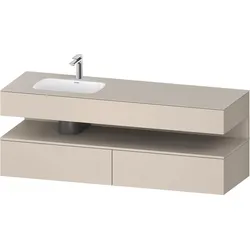 Duravit Collection One Einbauwaschtisch mit Konsolenwaschtischunterbau, 1600x550x600mm, Nische Taupe Supermatt, Becken links, QA4795083830000, Farbe: taupe supermatt