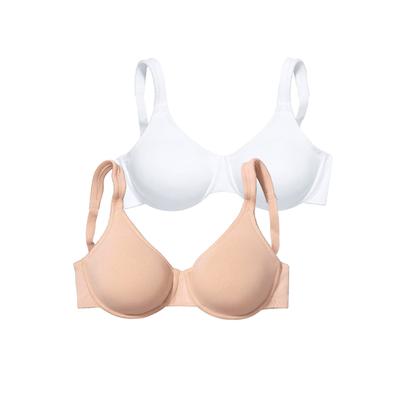 Minimizer-BH, Damen, Gr. 100, Cup C, rosa (puder, weiß), Jersey, Obermaterial: 93% Baumwolle, 7% Elasthan, PETITE FLEUR BY LASCANA, BHs BH Minimizer-BH BH-Set Bügel-BH T-Shirt-BH, Bügel, Baumwoll-Qualität, – ideal für große Größen
