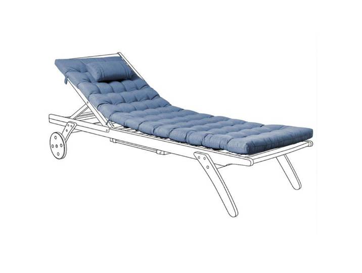 Coussin de transat extérieur CESANA PREMIUM 192 x 56 cm Bleu