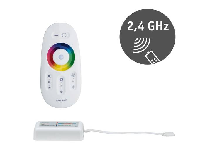 PAULMANN LED-Streifen MaxLED RGBW-Controller 2.4GHz 24V DC max 144W Kunststoff , weiß, Gesamtlänge 23,5m, Lichterketten, Fernbedienung, LED-Streifen