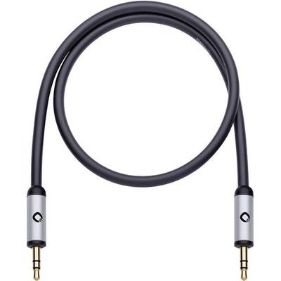 Klinke Audio Anschlusskabel [1x Klinkenstecker 3.5 mm - 1x Klinkenstecker 3.5 mm] 1.50 m Schwarz vergoldete Steckkontakte Oehlbach i-Connect J-35