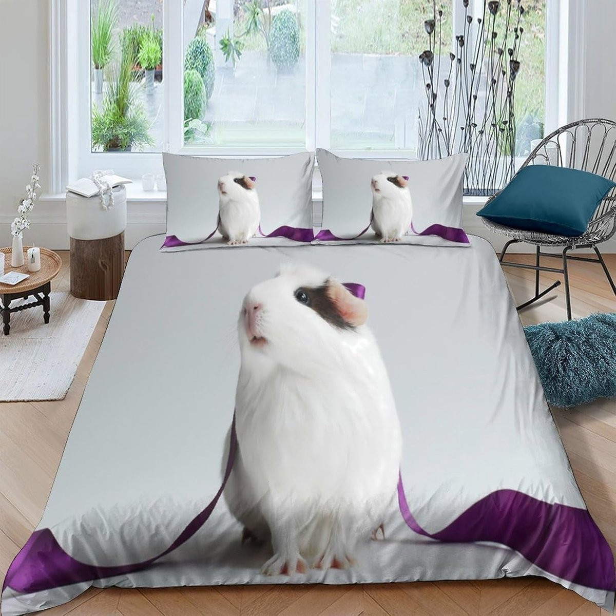 Dekbedovertrek met Cavia 3D-print voor jouw slaapkamer, 155 x 200 cm