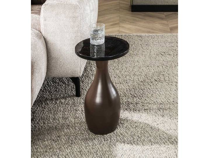 Couchtisch Mira , tropfenförmig , Glas , Antikkupfer