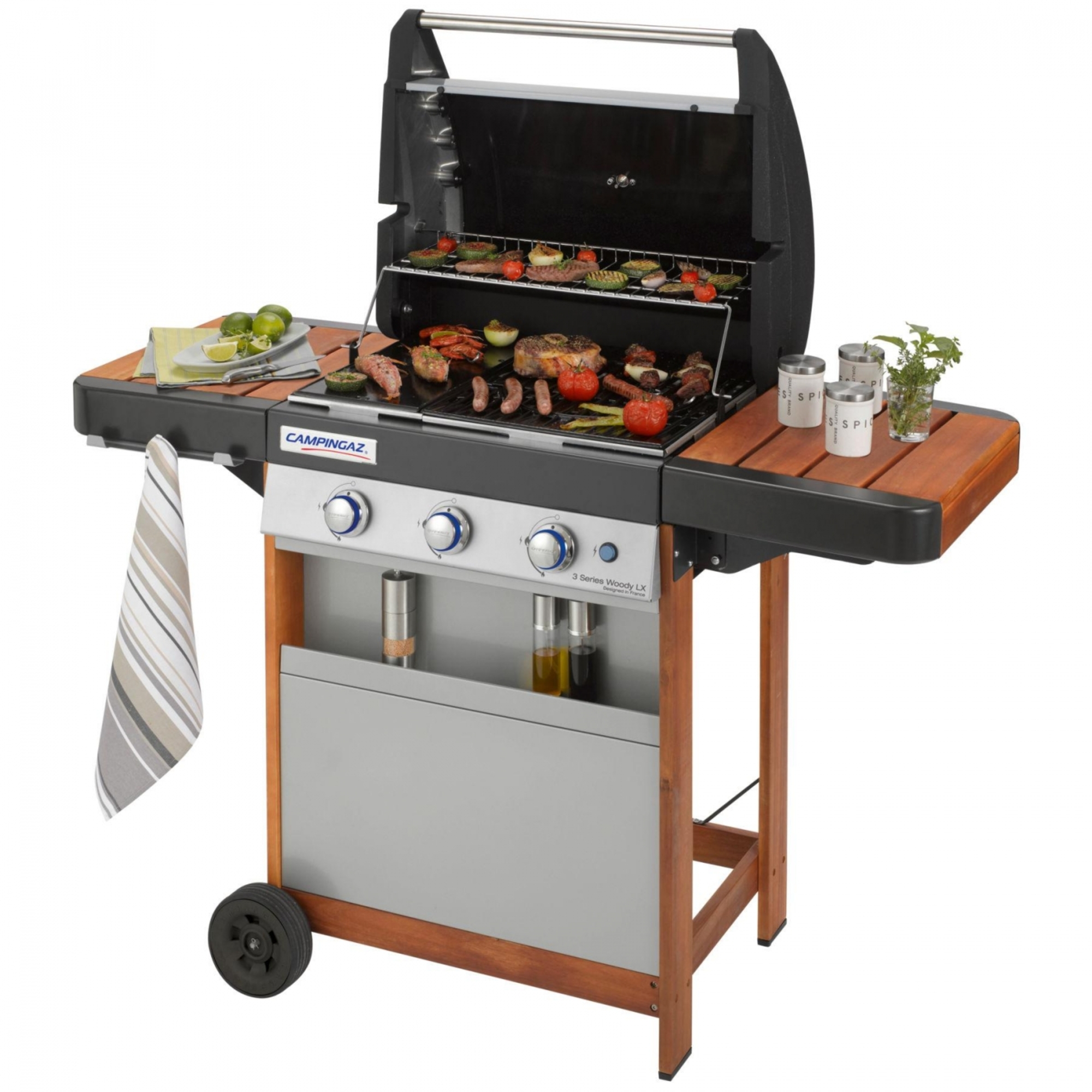 Campingaz 4 Series Woody LX 3 Series Woody LX, 9600 W, Grill, Gas, 698 g/h, 2800 cm², Kochstation