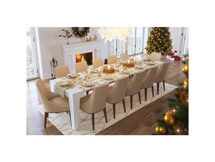 Console Extensible Gizio Dmora en Bois Nobilité Blanc 305 6x90x75 2h cm