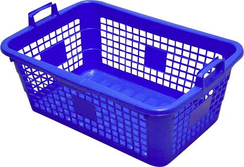 Wäschekorb eckig 80 l, 80 cm, blau