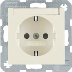 Berker SCHUKO-Steckdose weiß/gl mit Beschriftungsfeld 47498982