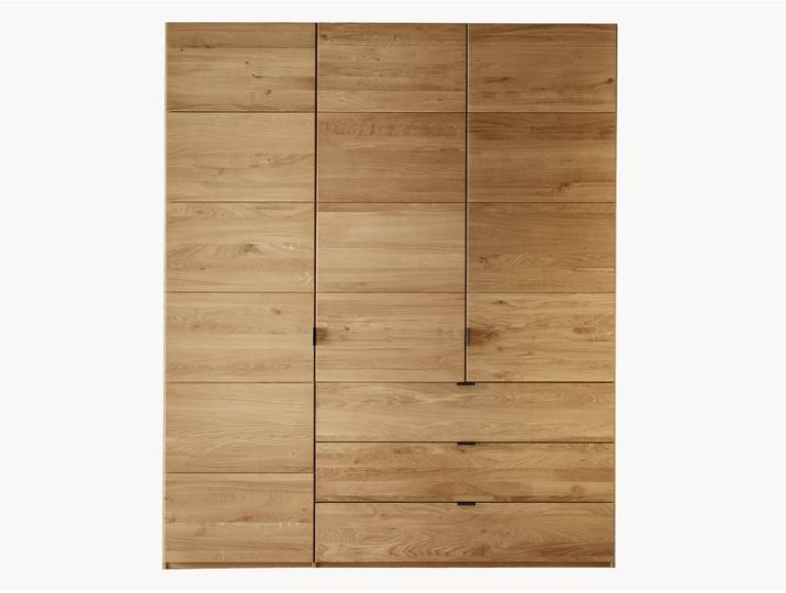 Drehtüren-Kleiderschrank Gaveta - 6-türig - Kernbuche - 50er-Raster