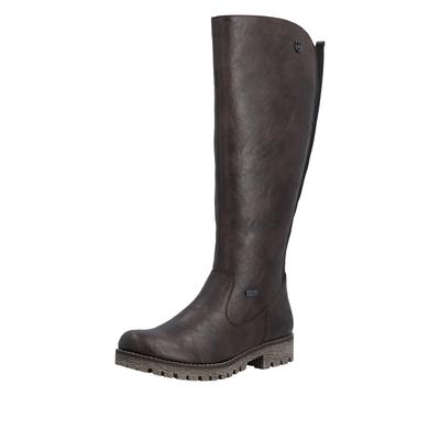 Winterstiefel RIEKER, Damen, Gr. 36, Normalschaft, braun (dunkelbraun), Lederimitat, Schuhe Winterstiefel, Langschaftstiefel, Winterstiefel im klassischen Look, TEX-Membran, Topseller