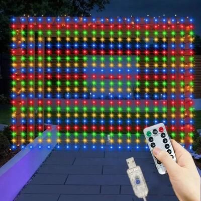 Uplift Picks 3M 4M 6M USB LED Curtain Fairy Lights With Remote 8 Modes multicolor 450led 4m(w) X 3m(h)