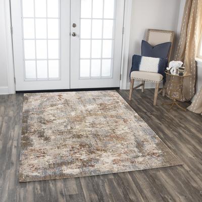 NAVATEXTURA Lake Transitional Ivory/Blue Recycled Polyester Area Rug