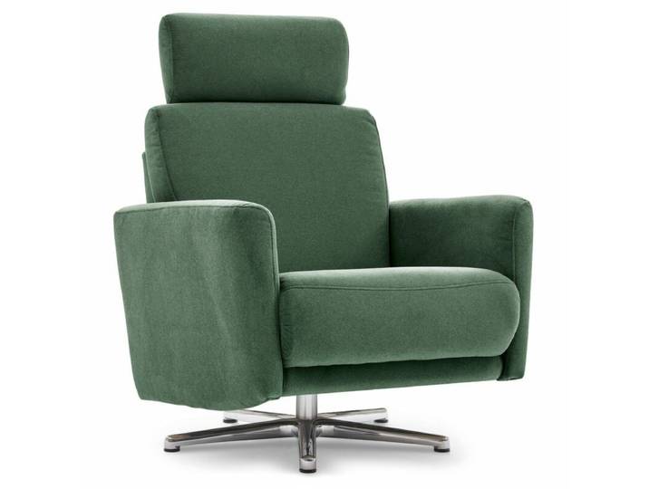 Calizza Interiors Lari Sessel - Flachgewebe in Samt-Optik multiCOLOR 1059 tanne - inkl. Kopfstütze Modern, Zeitlos