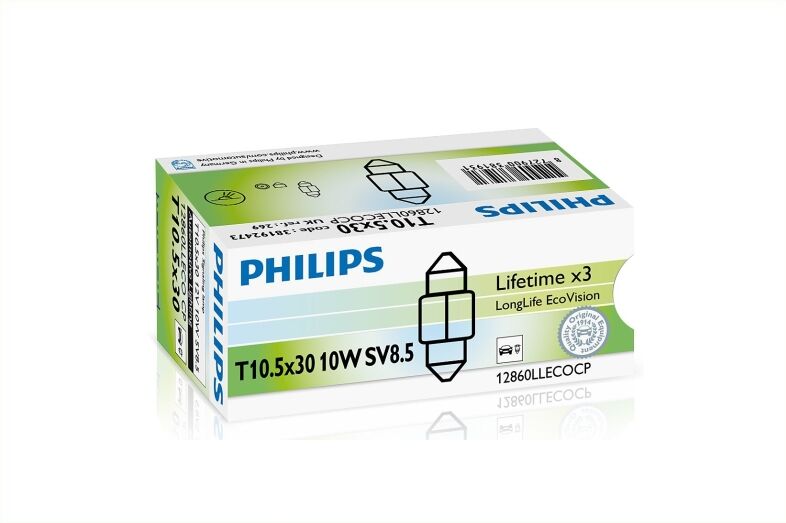 Philips Glühlampe, Kofferraumleuchte Sofitte Longlife Ecovision 10w (1 Stk.) 12860llecocp