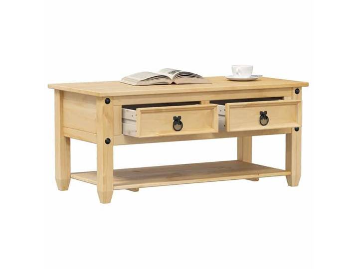 Brun Table basse avec tiroirs Corona 100x48x45 cm bois de pin massif - Table de salon H6250