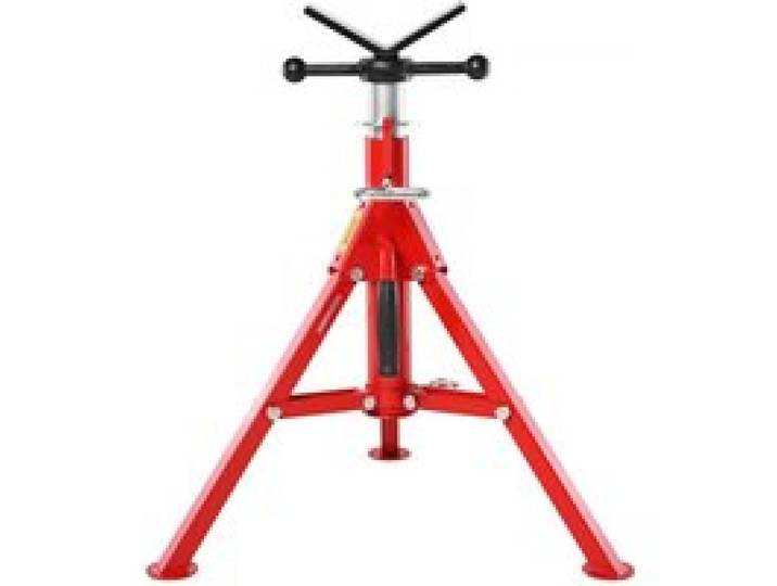 VEVOR Rohrstütze Kohlenstoffstahl Rohrständer V-Kopf Max. Belastbarkeit 1134 kg Rohrbock Höhenverstellbar von 61 bis 107 cm klappbare Beine zum Transport Ideal für Gewindeschneidmaschinen Rollennuten