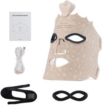 Inspire Select 7 Colors Silicone LED Photon Face Mask Flexible Facial Skin Rejuvenation Light Therapy Mask For Brightening & Skin Car no Box Gold