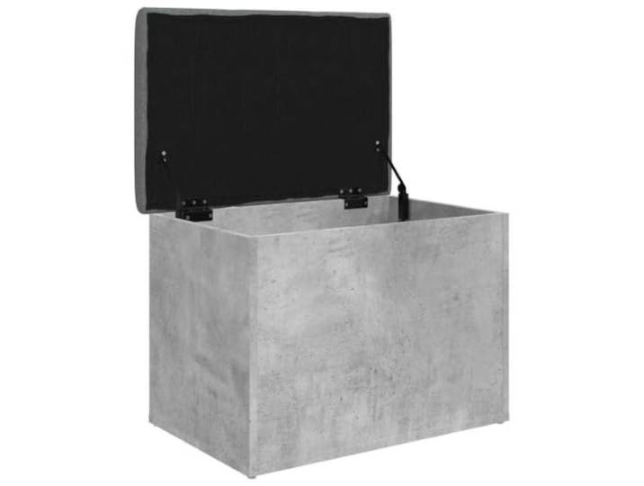 KGHFDVB Sitzbank 62 x 42 x 45 cm mit Stauraum Betongrau Holzwerkstoff Holzwerkstoff mit glatter Oberfläche, Deckel mit stabilen Scharnieren, Stauraum für Kleidung und Bücher, Sitzkissen