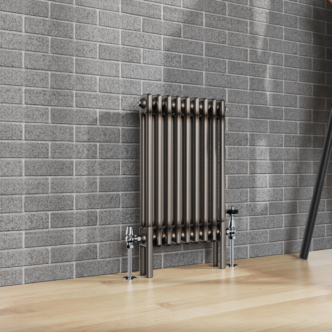 Belfry Heating Doe Horizontal Traditional 2 Column Radiator Raw Metal Silver;Raw Metal 600cm H x 425cm W x 70cm D