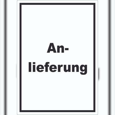 HB-Druck Anlieferung Aufkleber mit Text Annahme hochkant A8 (52x74mm)