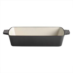APS Auflaufform 5 STARS 88311, anthrazit, aus Gusseisen, 33 x 24 x 6,5 cm, 3,5 Liter, rechteckig, mit Griffen